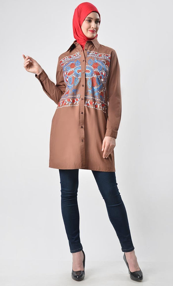 Full Detail Embroidered tunic - EastEssence.com