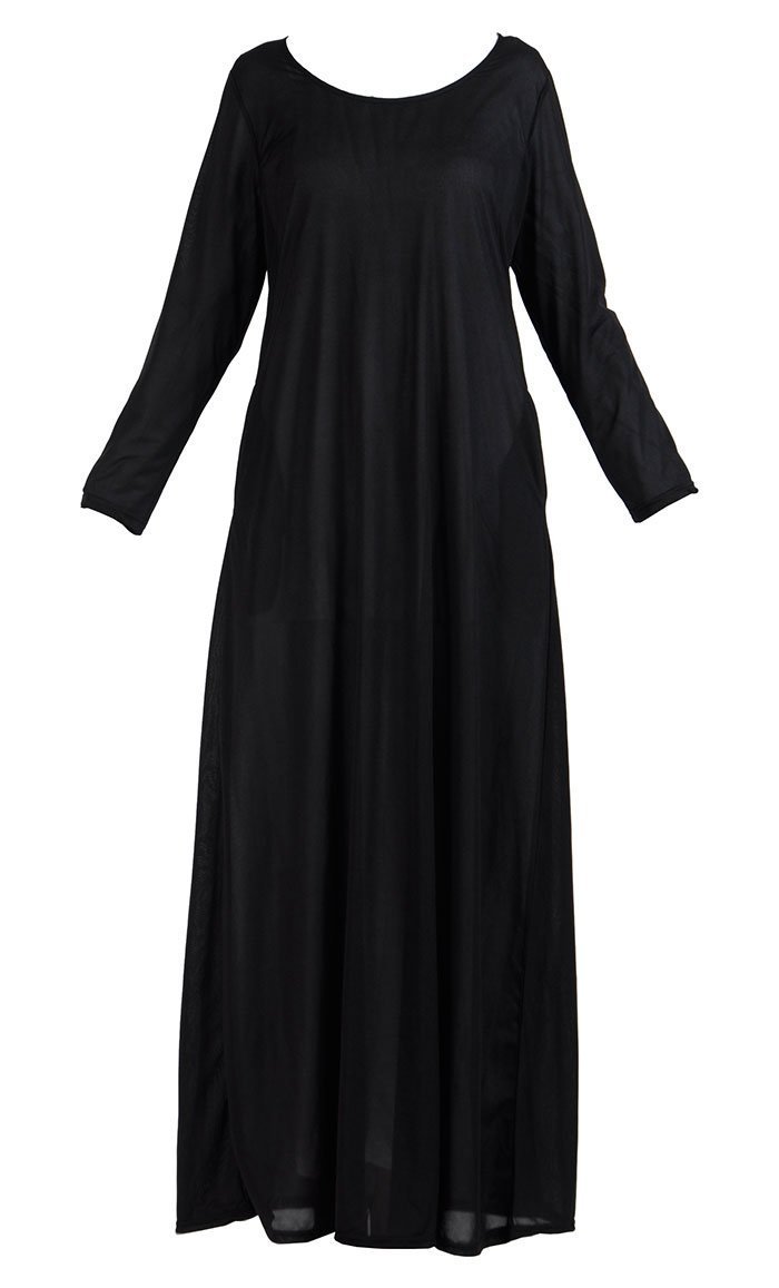 slip dress with long sleeve underneath Slip Dress with Long Sleeve Shirt Underneath