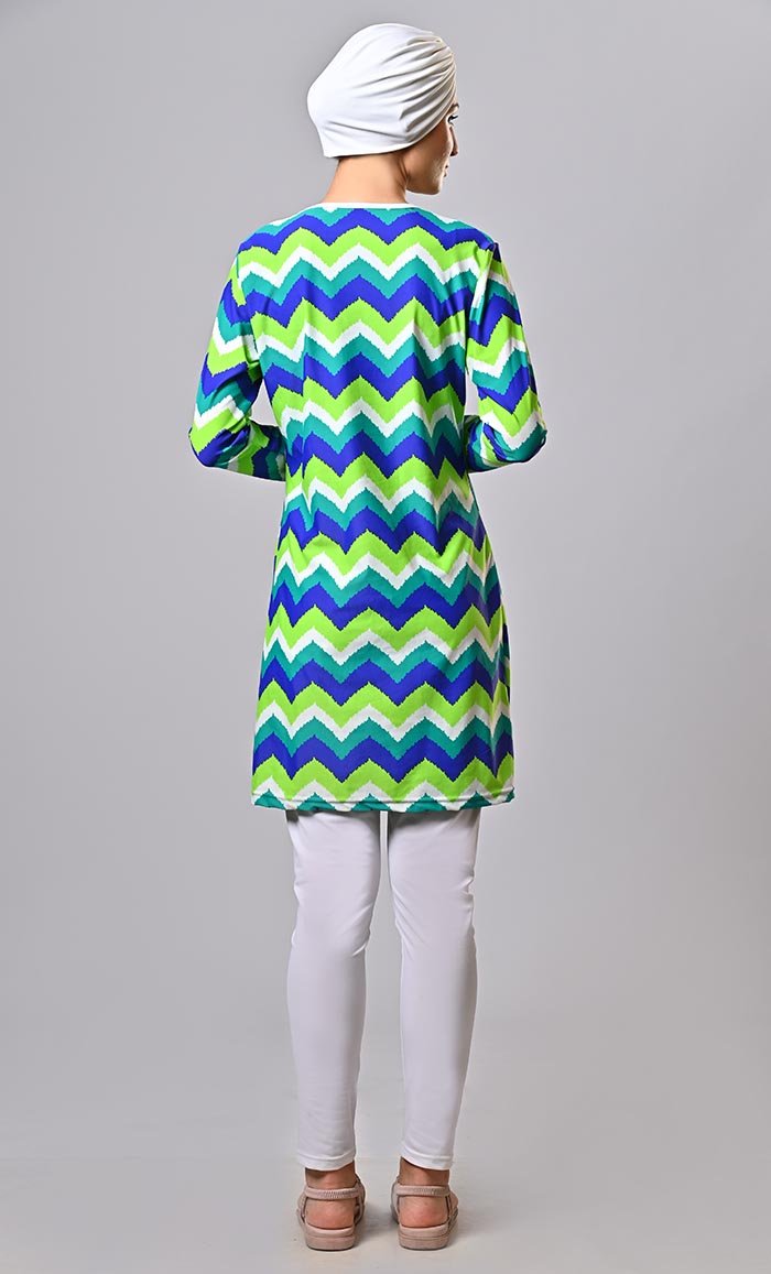 Geometric Delight: Make A Statement With Bold Geometric Printed Swimwear (3Pc Set) - EastEssence.com