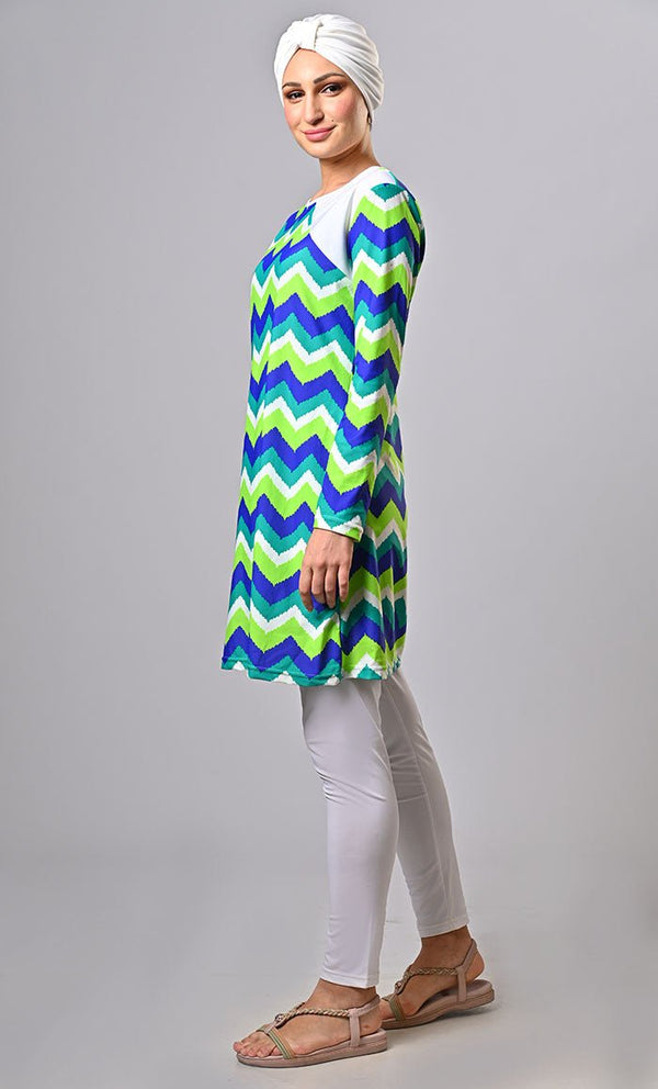 Geometric Delight: Make A Statement With Bold Geometric Printed Swimwear (3Pc Set) - EastEssence.com