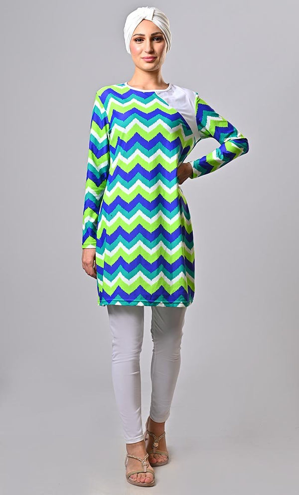 Geometric Delight: Make A Statement With Bold Geometric Printed Swimwear (3Pc Set) - EastEssence.com