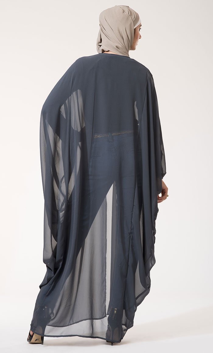 Georgette One button closure Cape Shrug-Final Sale - EastEssence.com
