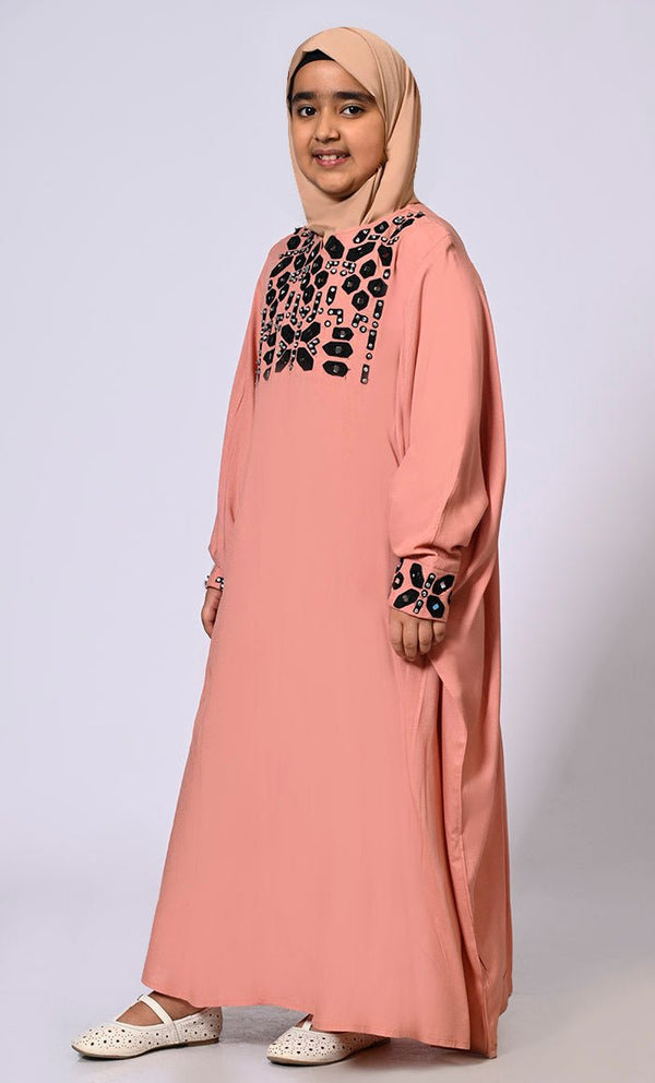Girls Burlwood Kaftan Abaya