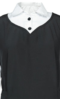 Girl's Islamic Black Uniform With White Attached Neck And Sleeves - EastEssence.com