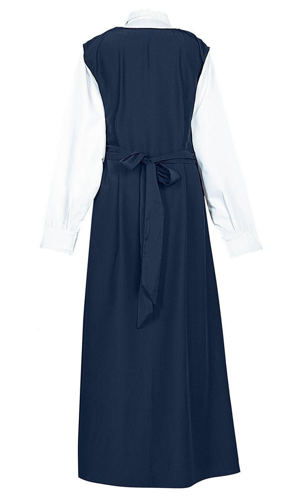 Girl's Islamic Navy Uniform With White Attached Neck And Sleeves - XS Navy Girl's Islamic Navy Uniform With White Attached Neck And Sleeves - XS Navy