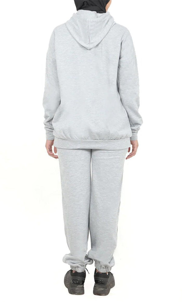 Girls Warm Grey Fleece Track Set - EastEssence.com