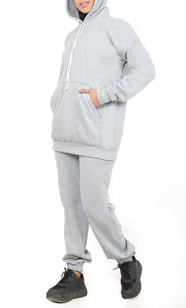 Girls Warm Grey Fleece Track Set - EastEssence.com