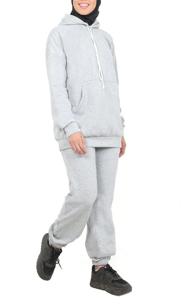Girls Warm Grey Fleece Track Set - EastEssence.com