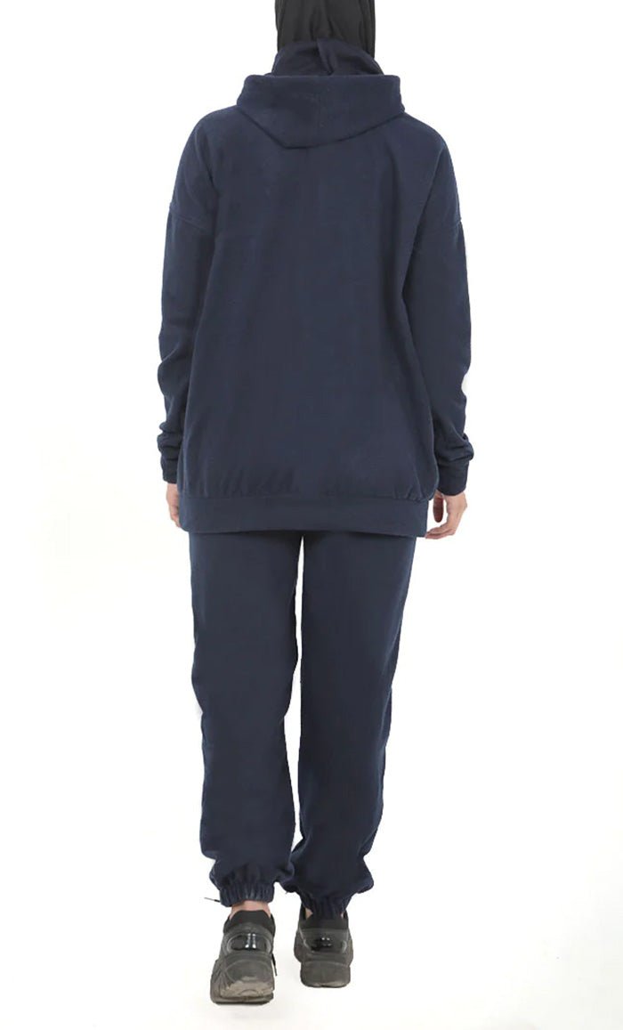 Girls Warm Navy Fleece Track Set - EastEssence.com