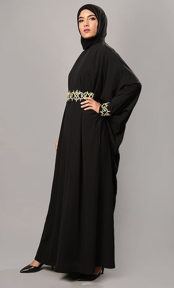 black and gold abaya dress Lori