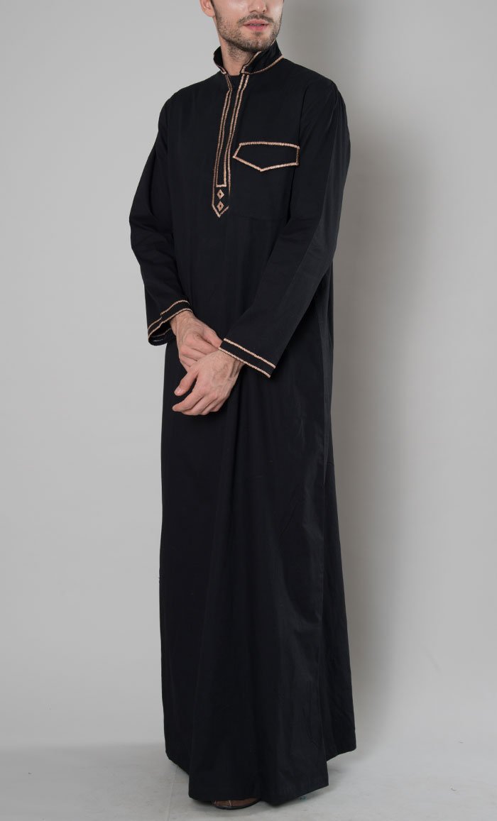 Gold Embroidered Mens Thobe - EastEssence.com