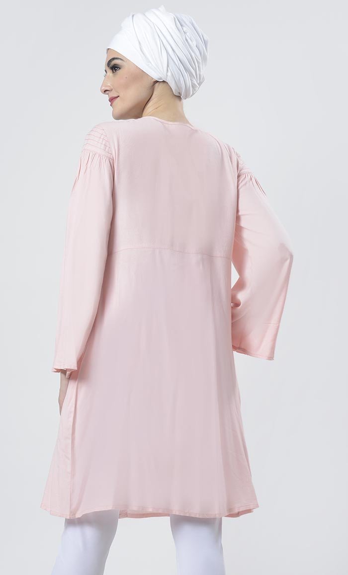 Graceful Light Pink Bicycle Embroidered