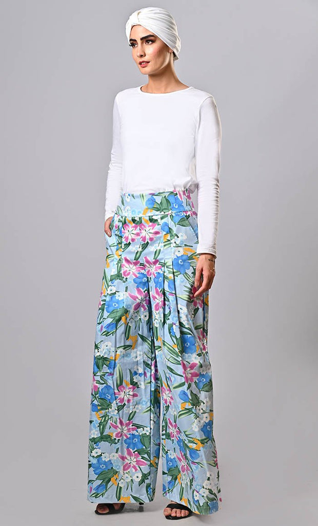 Graceful Modesty Elevating Style with Islamic printed Pants - EastEssence.com