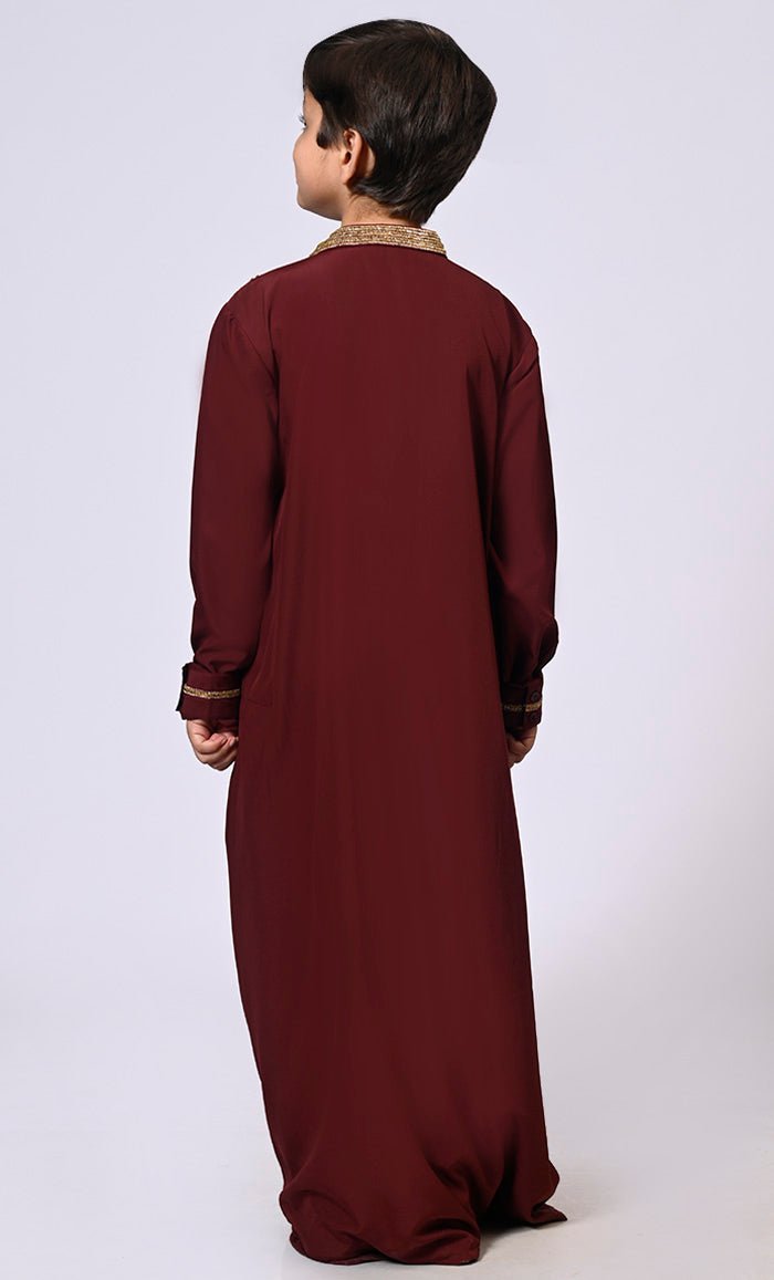 Traditional Boy's Maroon Thobe