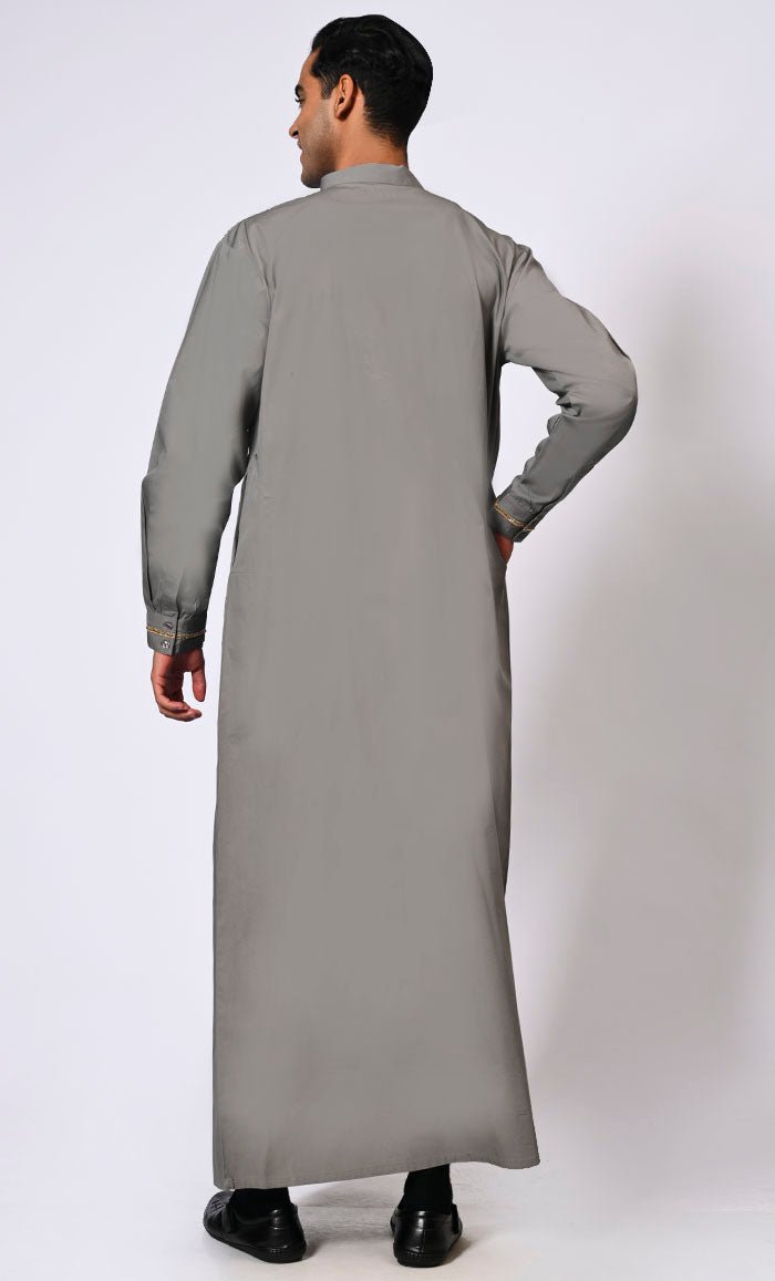 Traditional Men's Grey Thobe