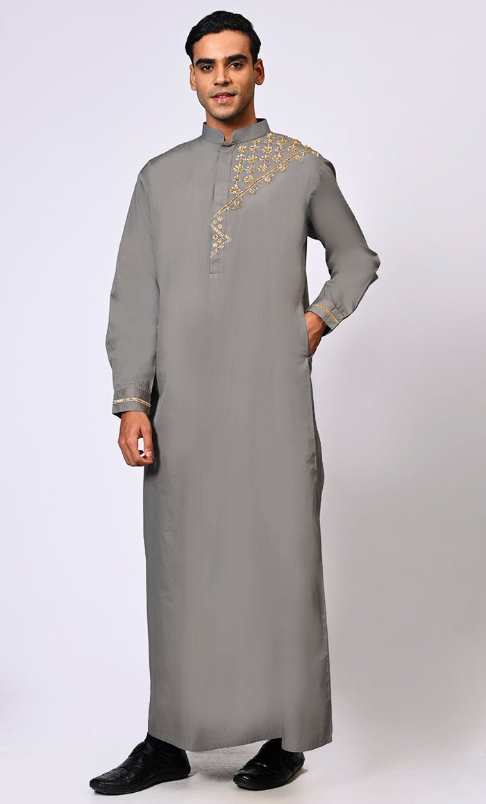 Traditional Men's Grey Thobe