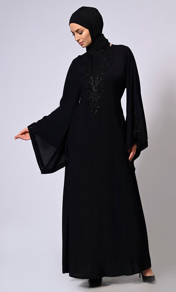 Bell Sleeves Black Abaya