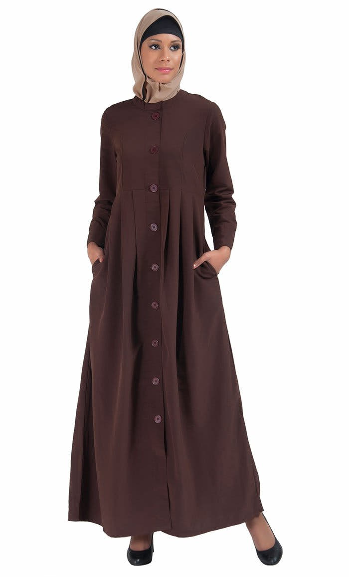 Abaya en kashibo à col montant