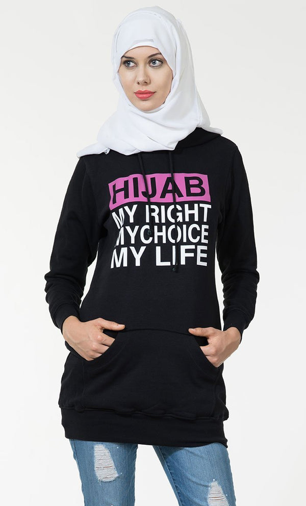 Hijab My Right My Choice My Life Hoodie Sweatshirt - EastEssence.com