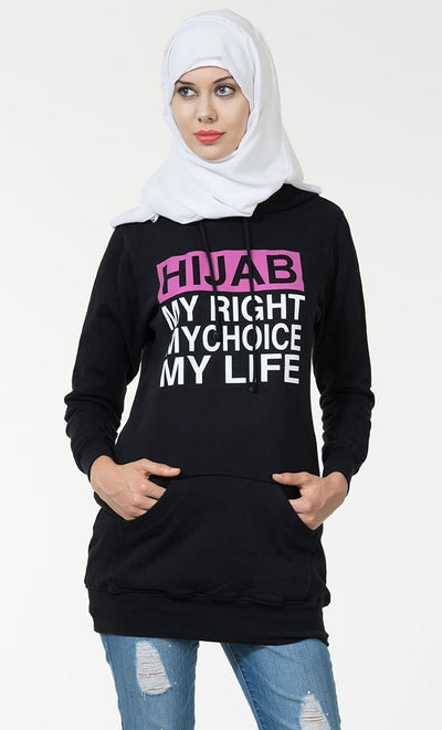 Hijab My Right My Choice My Life Hoodie Sweatshirt - EastEssence.com
