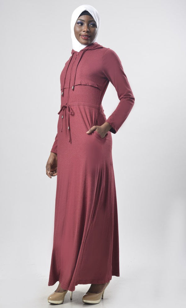 Hooded Jersey Comfort Abaya - EastEssence.com