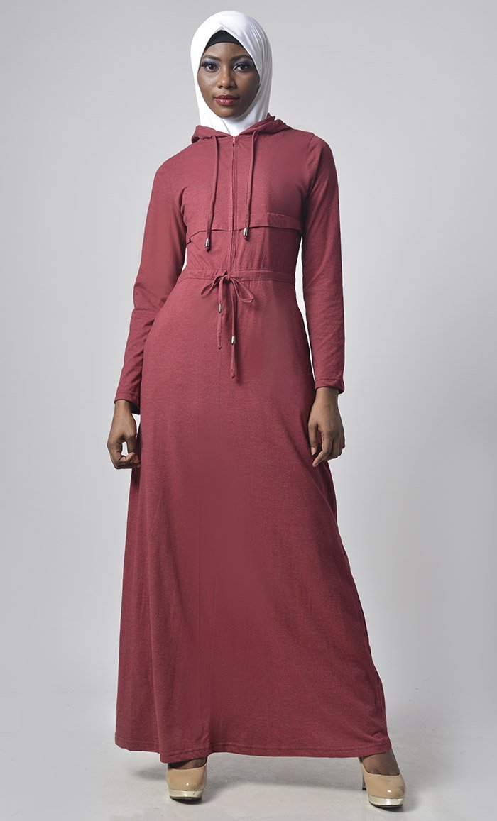 Hooded Jersey Comfort Abaya - EastEssence.com