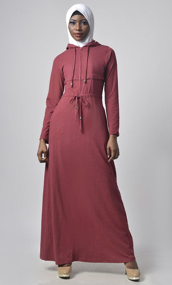 Hooded Jersey Comfort Abaya - EastEssence.com