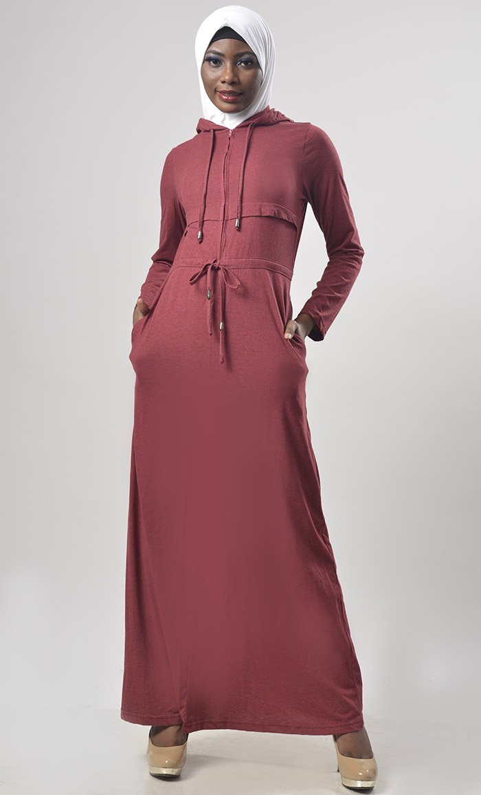 Hooded Jersey Comfort Abaya - EastEssence.com