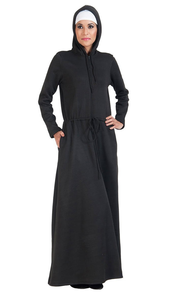 Hoodie style activewear casual abaya dress - EastEssence.com