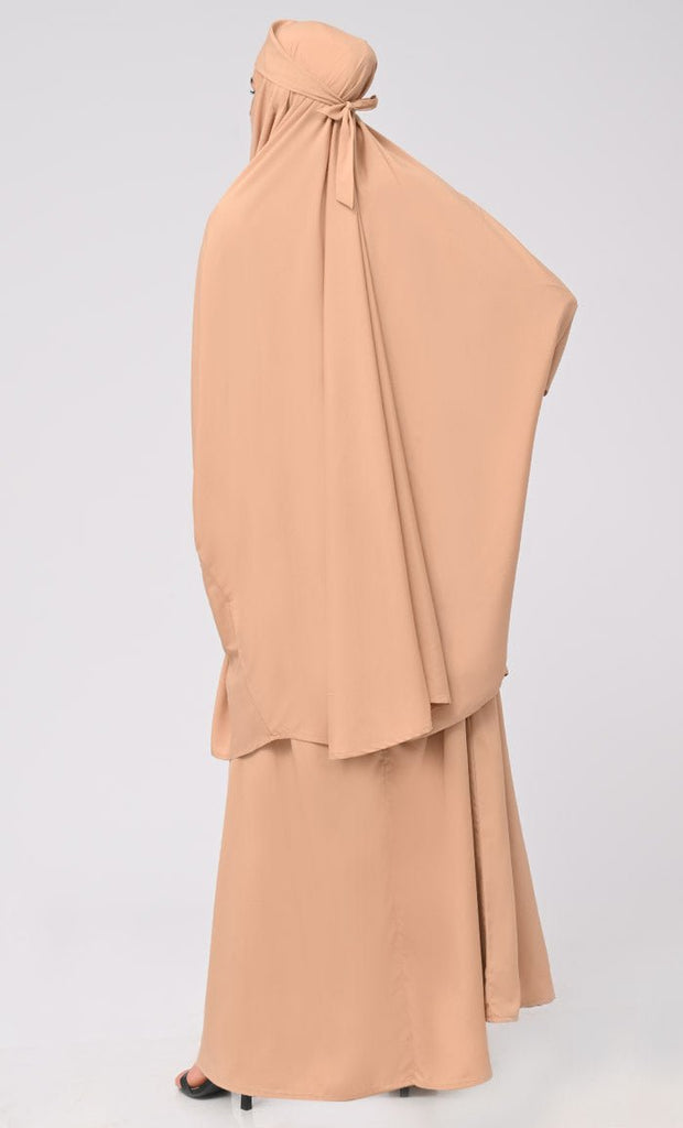 Isha Modest Sand Crepe Khimar Prayer Dress For Women - EastEssence.com
