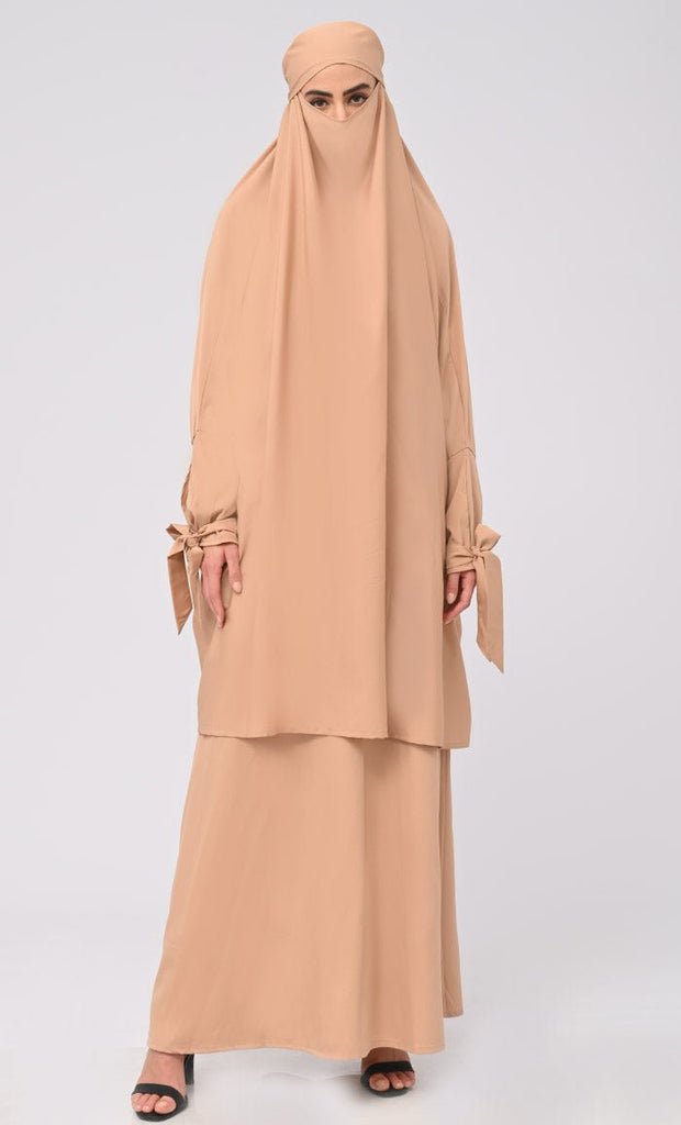 Isha Modest Sand Crepe Khimar Prayer Dress For Women - EastEssence.com