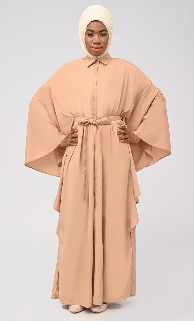 Islamic Button Down Kaftan Style Prayer Dress For Women - EastEssence.com
