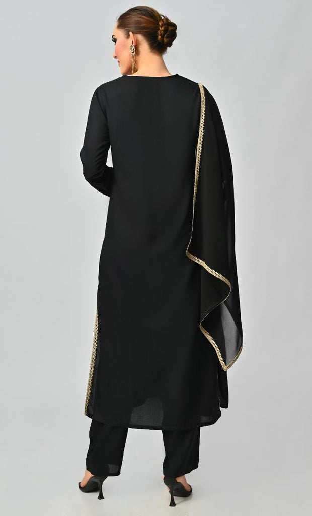 Islamic Jamil Mirror Work Detailing Salwar Suit With Pockets - EastEssence.com