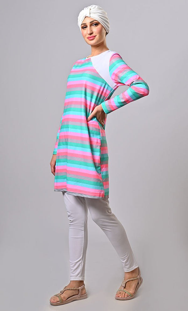 Islamic Modest Wavewear Swimwear With Cap (3Pc Set) - EastEssence.com