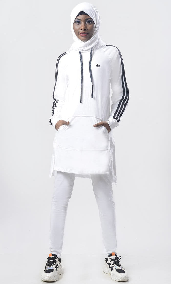 Jersey Hooded Sportswear Sets Gym Set
