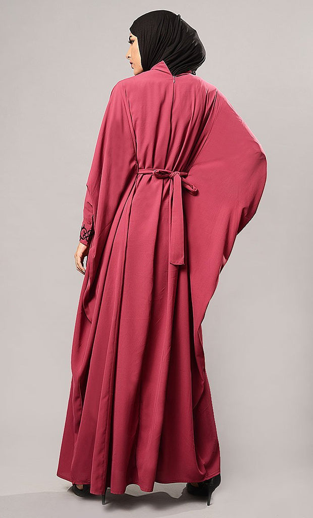 Kaftan Style Embroidered Abaya Dress - EastEssence.com
