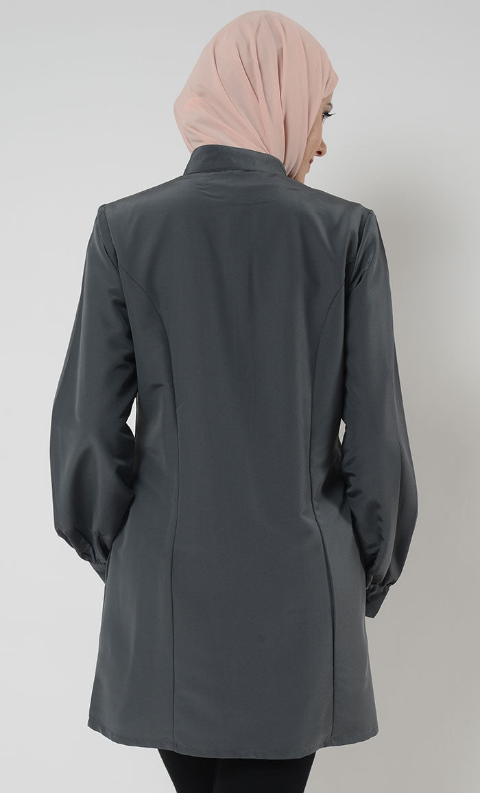 Kashibo Cuffed Button Down Uniform Tunic - EastEssence.com