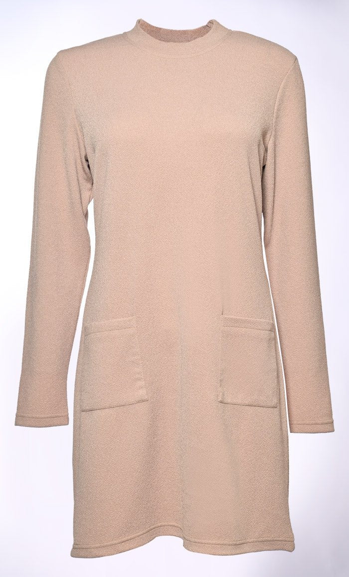 Korean Knitted Tunic with Front Pockets - EastEssence.com