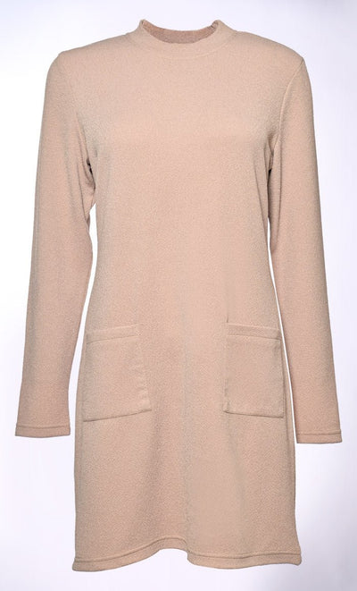 Korean Knitted Tunic with Front Pockets - EastEssence.com