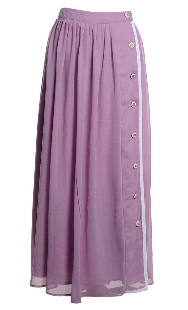 Lavender Georgette Skirt With Pockets And Lining - EastEssence.com