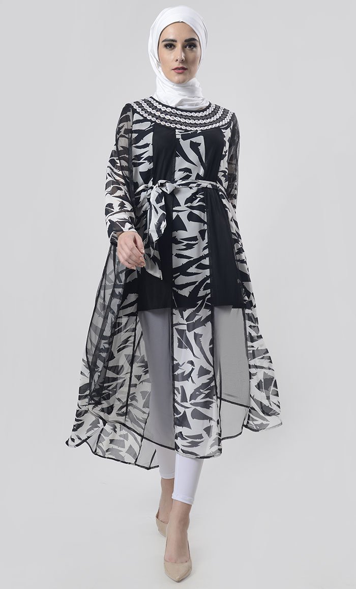 Lightweight Georgette Printed Long Tunic - EastEssence.com