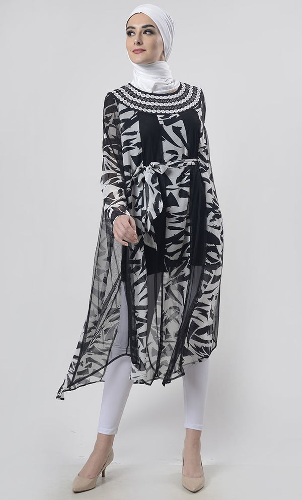 Lightweight Georgette Printed Long Tunic - EastEssence.com