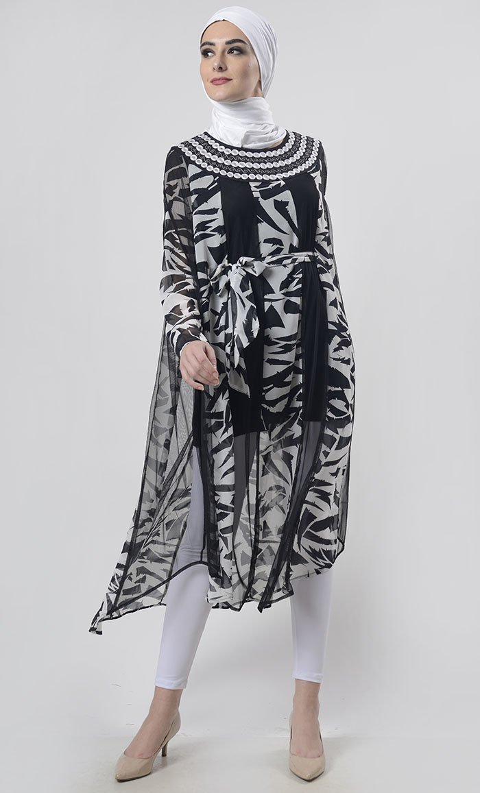 Lightweight Georgette Printed Long Tunic - EastEssence.com