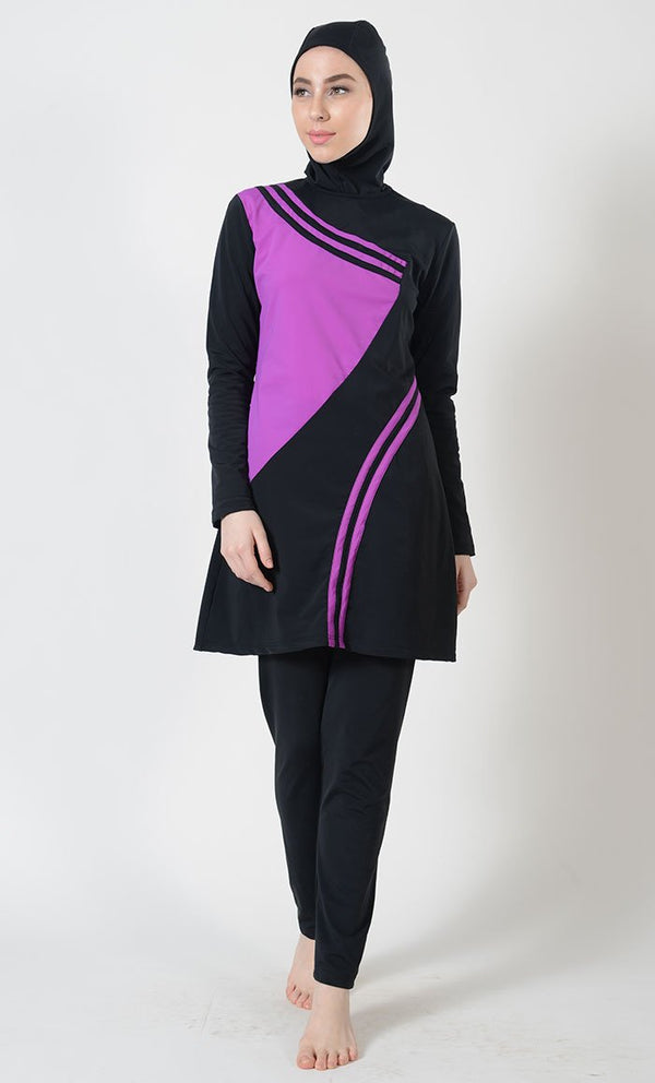 Lilac Accent Swimwear Burkini-Final Sale - EastEssence.com