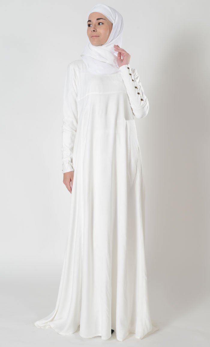 Loops Button Wear Abaya Dress