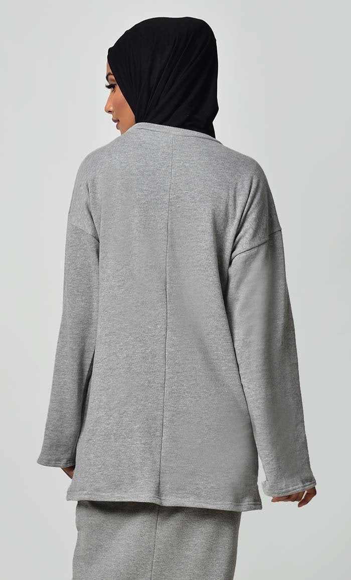 Loose Fit Fall Hoodie-Grey - EastEssence.com