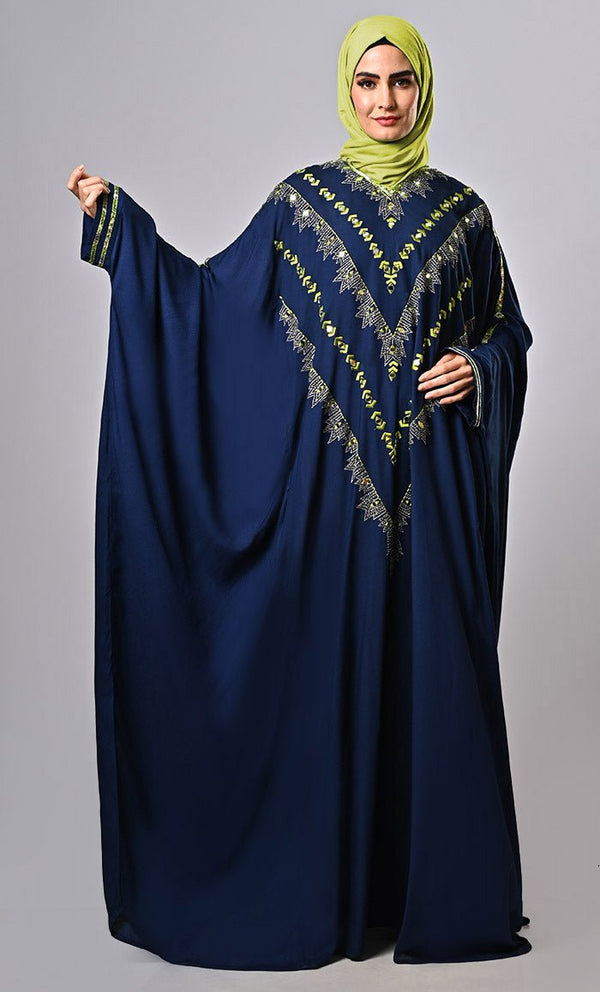 Luxurious full-length kaftan with a comfortable, flowing fit. - EastEssence.com