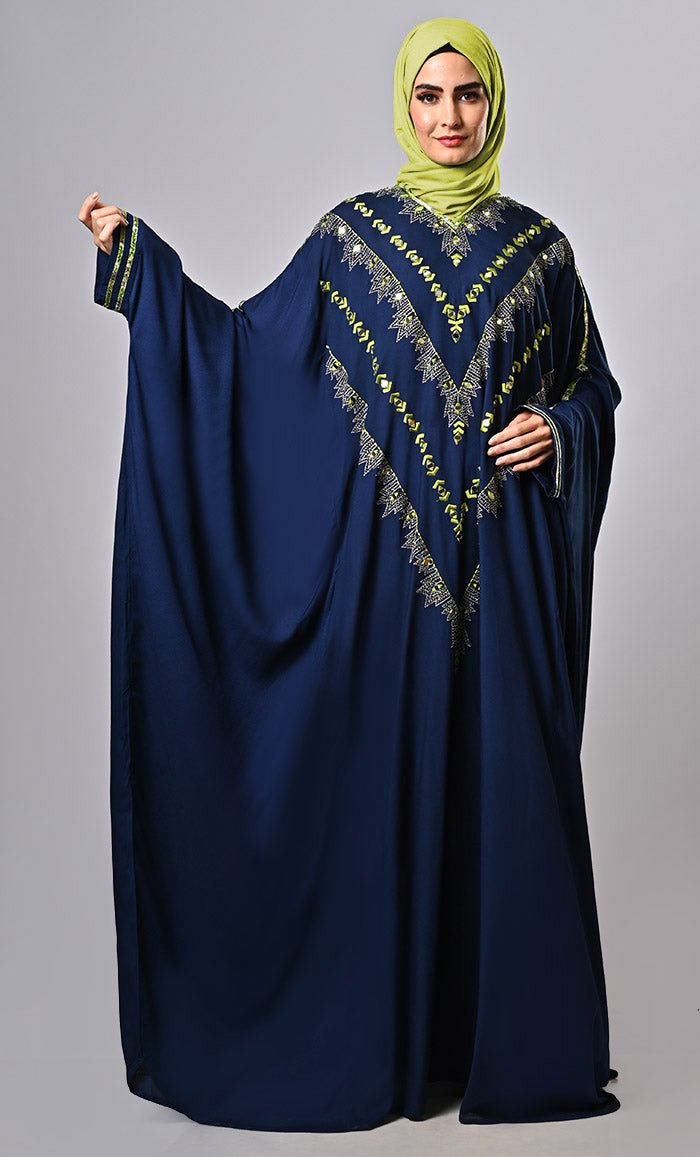 Luxurious full-length kaftan with a comfortable, flowing fit. - EastEssence.com