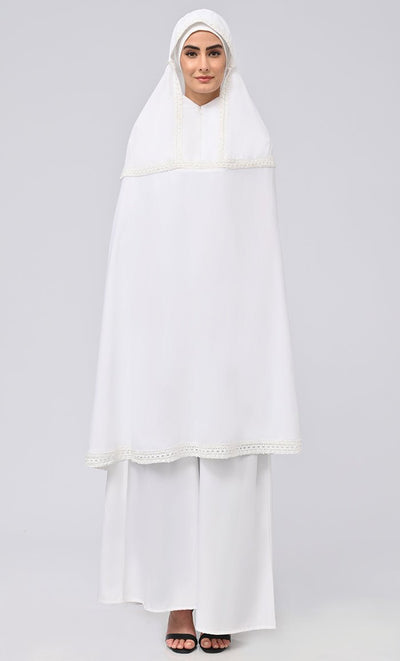 Maghrib Modest Lace Detailing Khimar Prayer Dress For Women - EastEssence.com