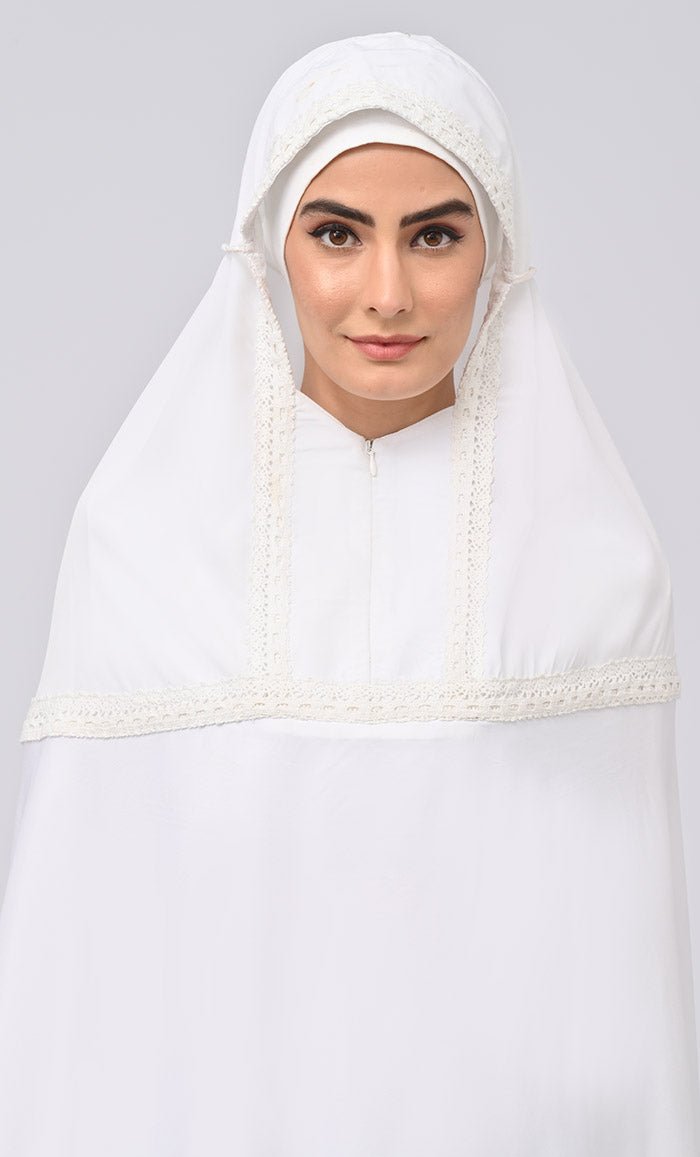 Maghrib Modest Lace Detailing Khimar Prayer Dress For Women - EastEssence.com